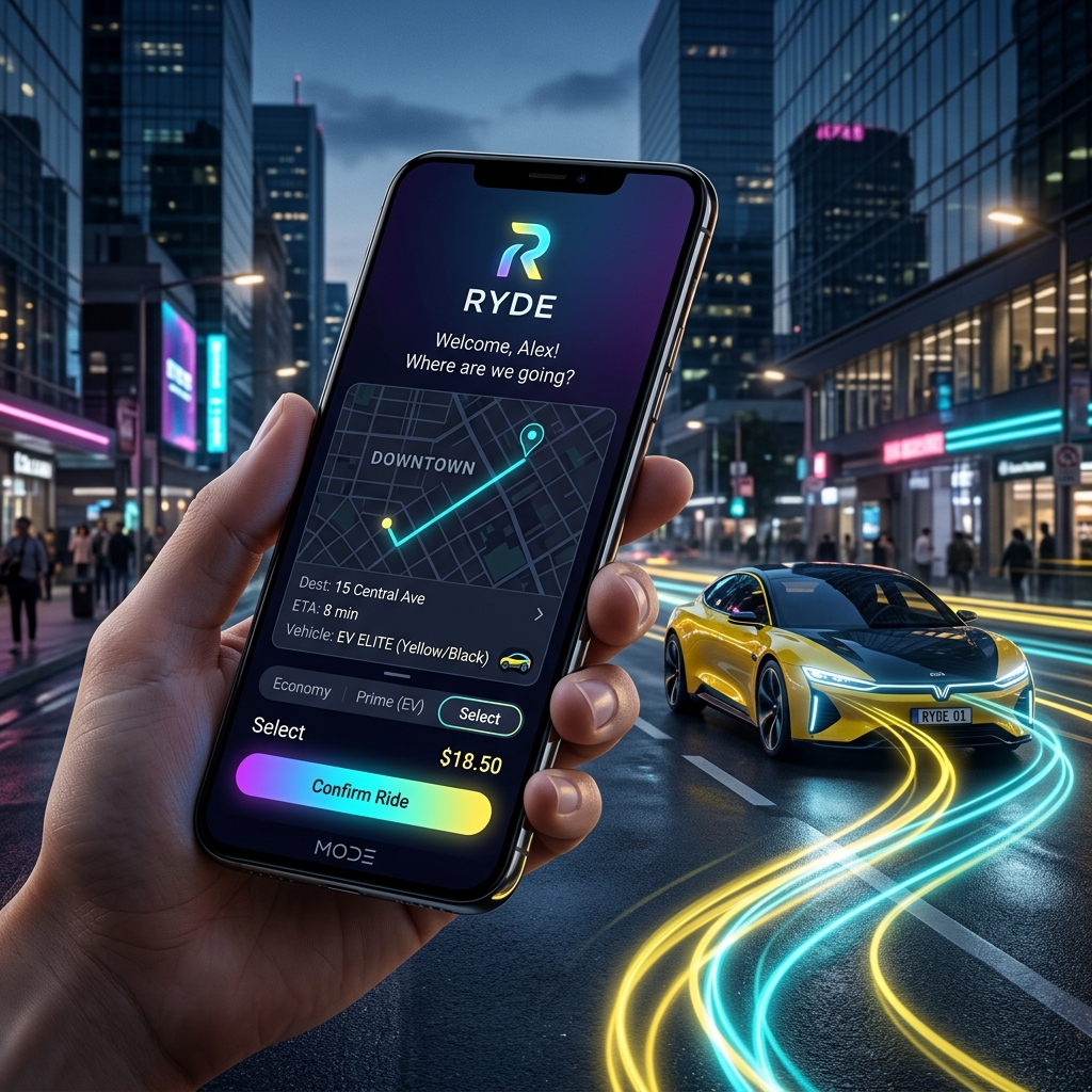 EasyRides Ride Sharing Illustration